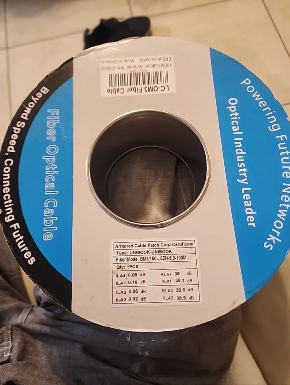 100M/328FT OM3/OM4 LC to LC Outdoor Armored Fiber Optic Patch Cable